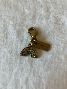 Coach: Gold Tone Rainbow Charm- Keychain- Small